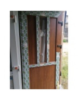 450.00 € PVC ieejas durvis, zelta ozol, 7 numurs